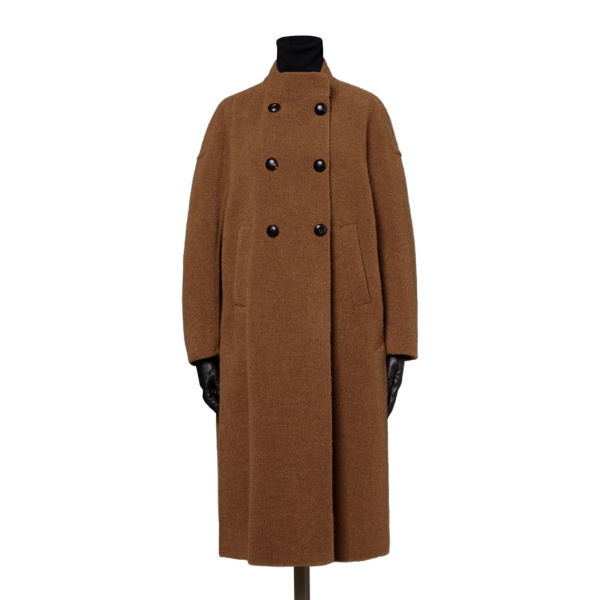 Max Mara Oca Baby Llama Cocoon Coat in Dark Brown | Coats | Luxury Shoes 