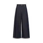 Max Mara Occhio Cotton Denim Wide-Leg Jeans in Ultramarine | Denim | Luxury Shoes 
