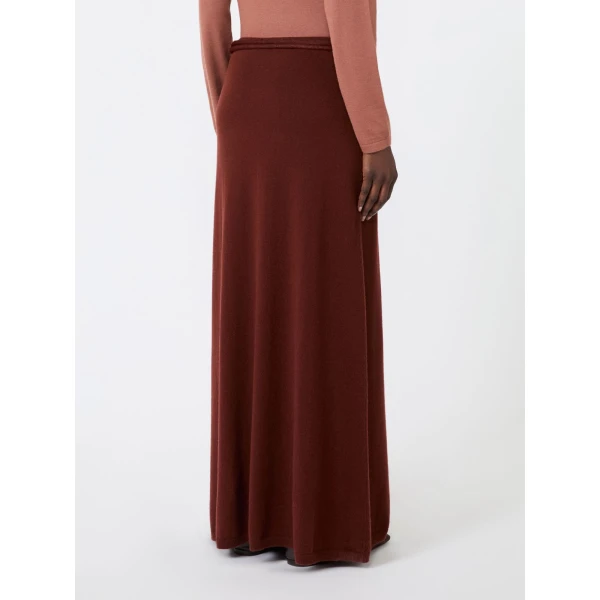 Max Mara Oggi Long Cashmere Skirt in Rust | Maxi Skirts | Luxury Shoes 