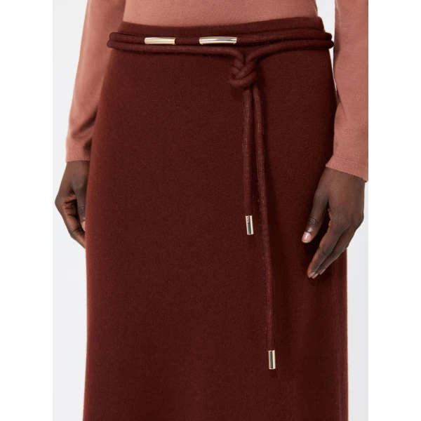 Max Mara Oggi Long Cashmere Skirt in Rust | Maxi Skirts | Luxury Shoes 