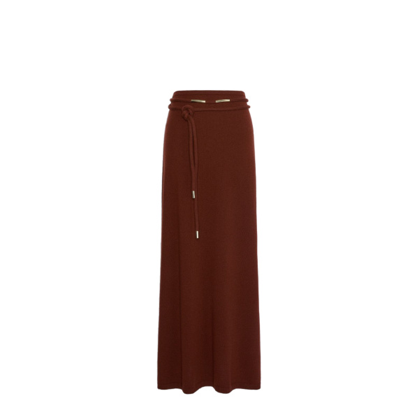 Max Mara Oggi Long Cashmere Skirt in Rust | Maxi Skirts | Luxury Shoes 