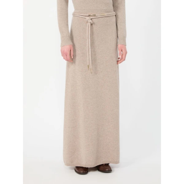 Max Mara Oggi Long Cashmere Skirt in Sand | Maxi Skirts | Luxury Shoes 