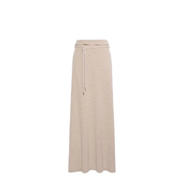 Max Mara Oggi Long Cashmere Skirt in Sand | Maxi Skirts | Luxury Shoes 