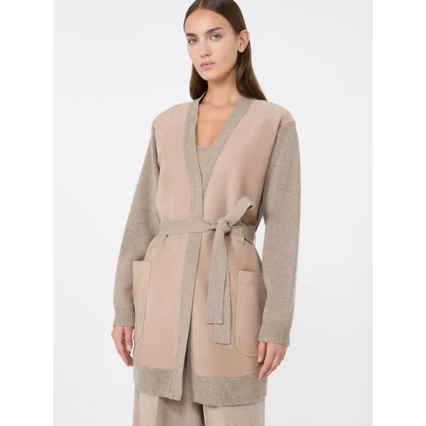 Max Mara Oliveto Wool and Cashmere Cardigan in Beige | Cardigan | Luxury Shoes 
