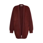 Max Mara Oliveto Wool and Cashmere Cardigan in Brown Bordeaux | Cardigan | Luxury Shoes 