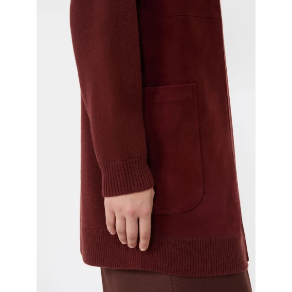 Max Mara Oliveto Wool and Cashmere Cardigan in Brown Bordeaux | Cardigan | Luxury Shoes 
