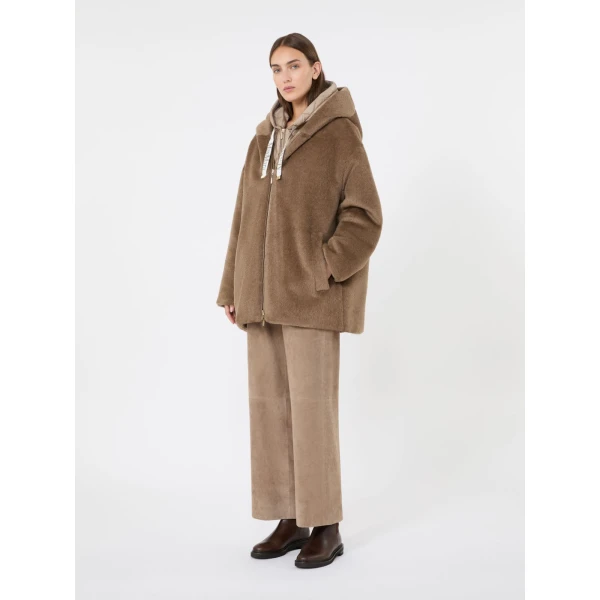 Max Mara Olivia Reversible Wool and Alpaca Puffer Jacket in Honey | Jackets | Luxury Shoes 