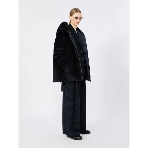 Max Mara Olivia Reversible Wool and Alpaca Puffer Jacket in Midnight Blue | Jackets | Luxury Shoes 