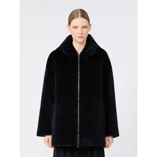 Max Mara Olivia Reversible Wool and Alpaca Puffer Jacket in Midnight Blue | Jackets | Luxury Shoes 