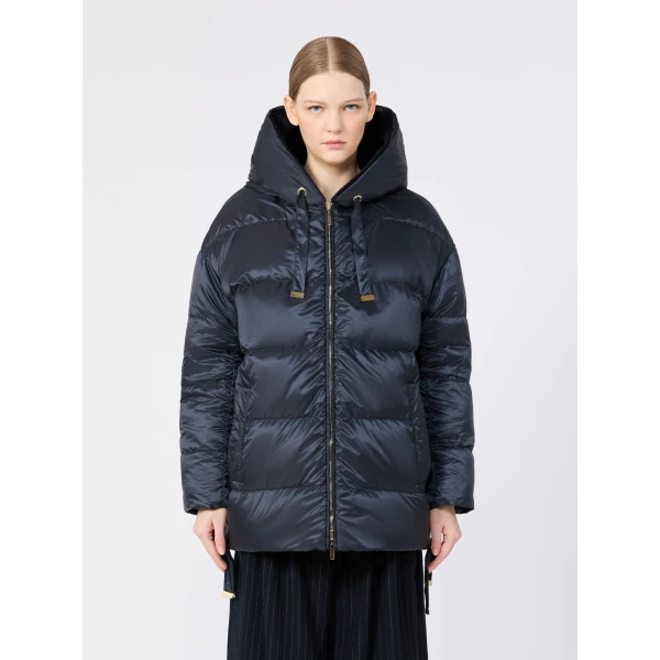 Max Mara Olivia Reversible Wool and Alpaca Puffer Jacket in Midnight Blue | Jackets | Luxury Shoes 
