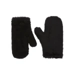 Max Mara Ombrato Alpaca and Wool Teddy Mittens in Black | Gloves | Luxury Shoes 