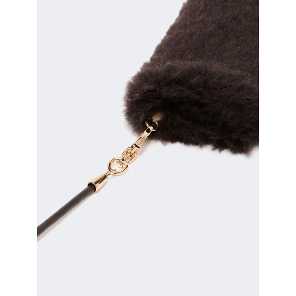 Max Mara Ombrato Alpaca and Wool Teddy Mittens in Brown | Gloves | Luxury Shoes 