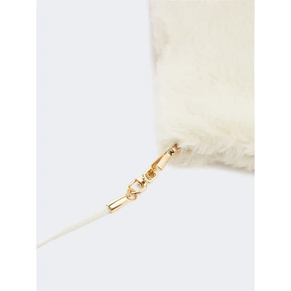 Max Mara Ombrato Alpaca and Wool Teddy Mittens in Optical White | Gloves | Luxury Shoes 