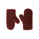 Max Mara Ombrato Alpaca and Wool Teddy Mittens in Rust | Gloves | Luxury Shoes 