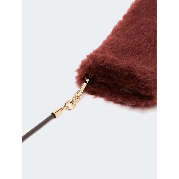 Max Mara Ombrato Alpaca and Wool Teddy Mittens in Rust | Gloves | Luxury Shoes 