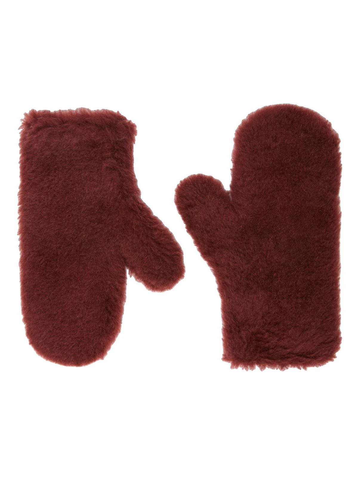 Max Mara Ombrato Alpaca and Wool Teddy Mittens in Rust Max Mara Ombrato Alpaca and Wool Teddy Mittens in Rust | Gloves | Luxury Shoes