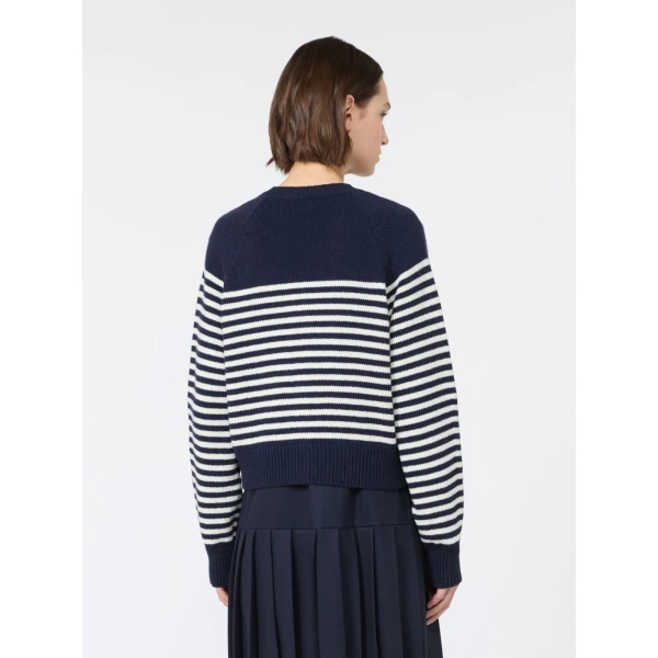 Max Mara Ombrosa Wool Cardigan in Navy | Cardigan | Luxury Shoes 