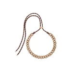 Max Mara Omelia Chain and Rope Choker Necklace in Gold | Women | Luxury Shoes 