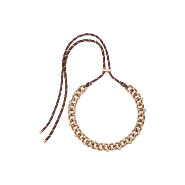 Max Mara Omelia Chain and Rope Choker Necklace in Gold | Women | Luxury Shoes 