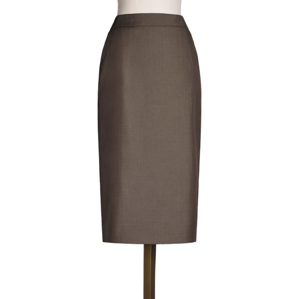 Max Mara Omelia Wool Gabardine Pencil Skirt in Tobacco | Pencil Skirts | Luxury Shoes 
