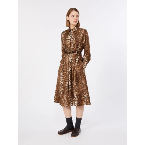 Max Mara Ometto Leopard-Print Pony Hair Belt in Camel | Belts | Luxury Shoes 