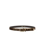 Max Mara Ometto Leopard-Print Pony Hair Belt in Camel | Belts | Luxury Shoes 