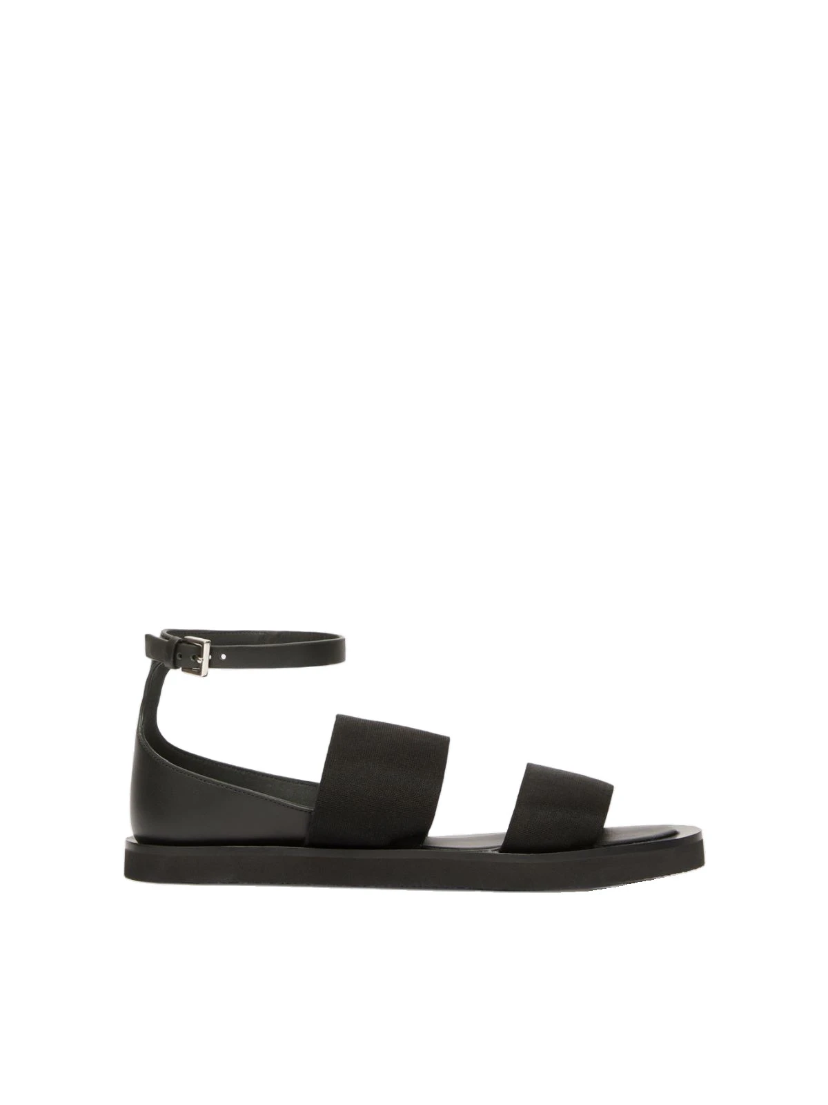 Max Mara Oncia Flat Leather and Elasticated Webbing Sandals in Black Max Mara Oncia Flat Leather and Elasticated Webbing Sandals in Black | Sandals | Luxury Shoes