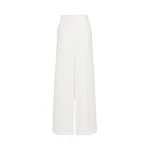 Max Mara Oncia Pique Jersey Wide-Leg Trousers in White | Wide leg pants | Luxury Shoes 