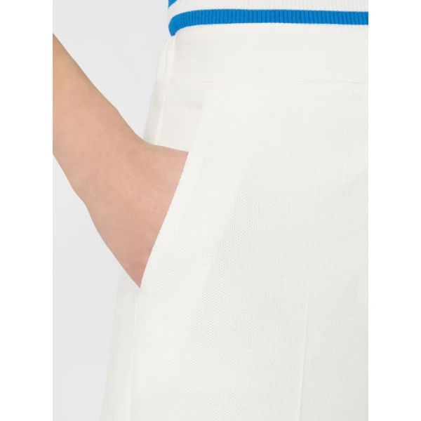 Max Mara Oncia Pique Jersey Wide-Leg Trousers in White | Wide leg pants | Luxury Shoes 