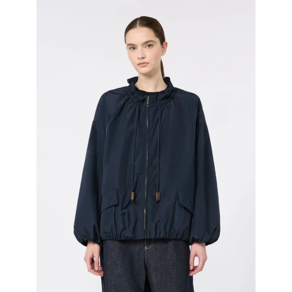 Max Mara Onde Water-Repellent Taffeta Bomber Jacket in Ultramarine | Jackets | Luxury Shoes 