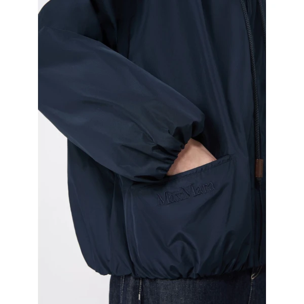 Max Mara Onde Water-Repellent Taffeta Bomber Jacket in Ultramarine | Jackets | Luxury Shoes 