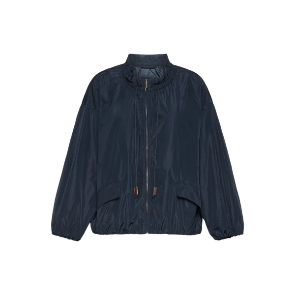 Max Mara Onde Water-Repellent Taffeta Bomber Jacket in Ultramarine | Jackets | Luxury Shoes 