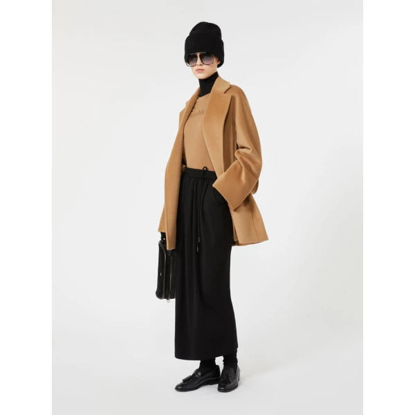Max Mara Ondina Short Wool Beaver Cloth Robe Coat in Camel | Wool Coat | Luxury Shoes 