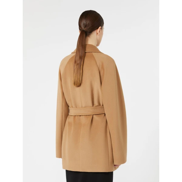 Max Mara Ondina Short Wool Beaver Cloth Robe Coat in Camel | Wool Coat | Luxury Shoes 