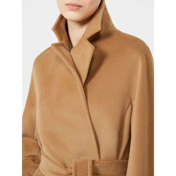 Max Mara Ondina Short Wool Beaver Cloth Robe Coat in Camel | Wool Coat | Luxury Shoes 