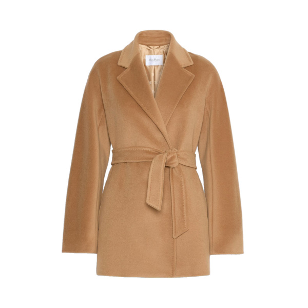 Max Mara Ondina Short Wool Beaver Cloth Robe Coat in Camel | Wool Coat | Luxury Shoes 
