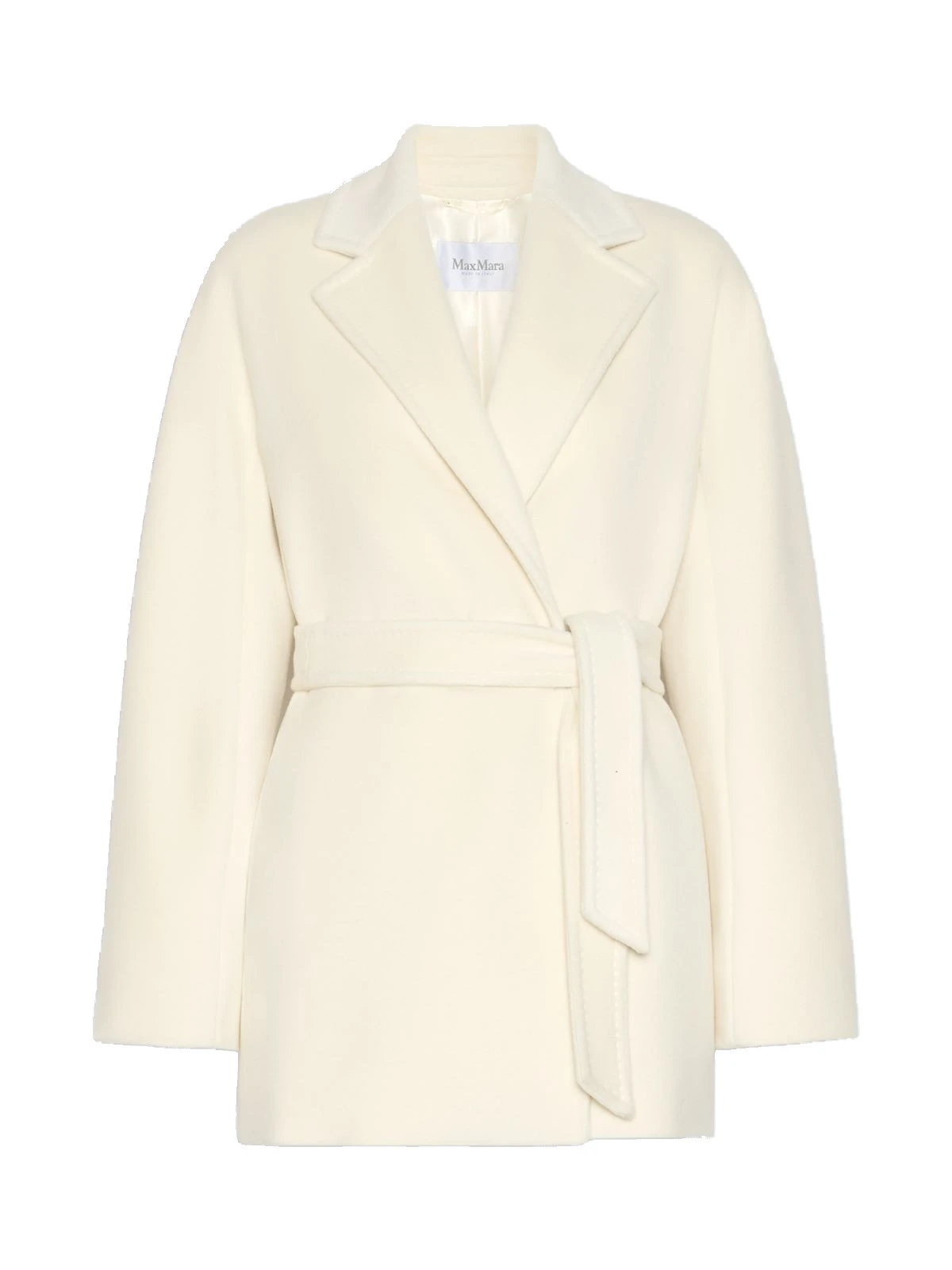Max Mara Ondina Short Wool Beaver Cloth Robe Coat in White Max Mara Ondina Short Wool Beaver Cloth Robe Coat in White | Wool Coat | Luxury Shoes