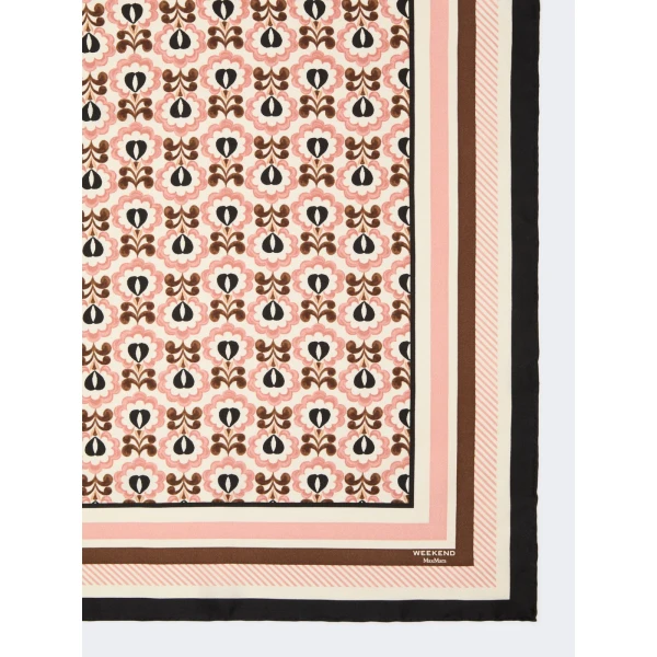Max Mara Onesto Printed Silk Scarf in Ivory | Scarves | Luxury Shoes 
