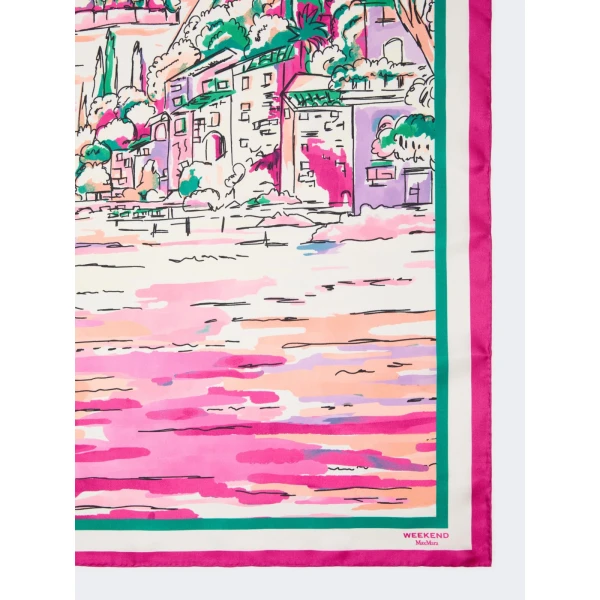 Max Mara Onesto Printed Silk Scarf in Pink | Scarves | Luxury Shoes 