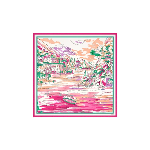 Max Mara Onesto Printed Silk Scarf in Pink | Scarves | Luxury Shoes 