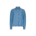 Max Mara Onore Striped Poplin Boxy Shirt in Cornflower Blue | Shirts | Luxury Shoes 