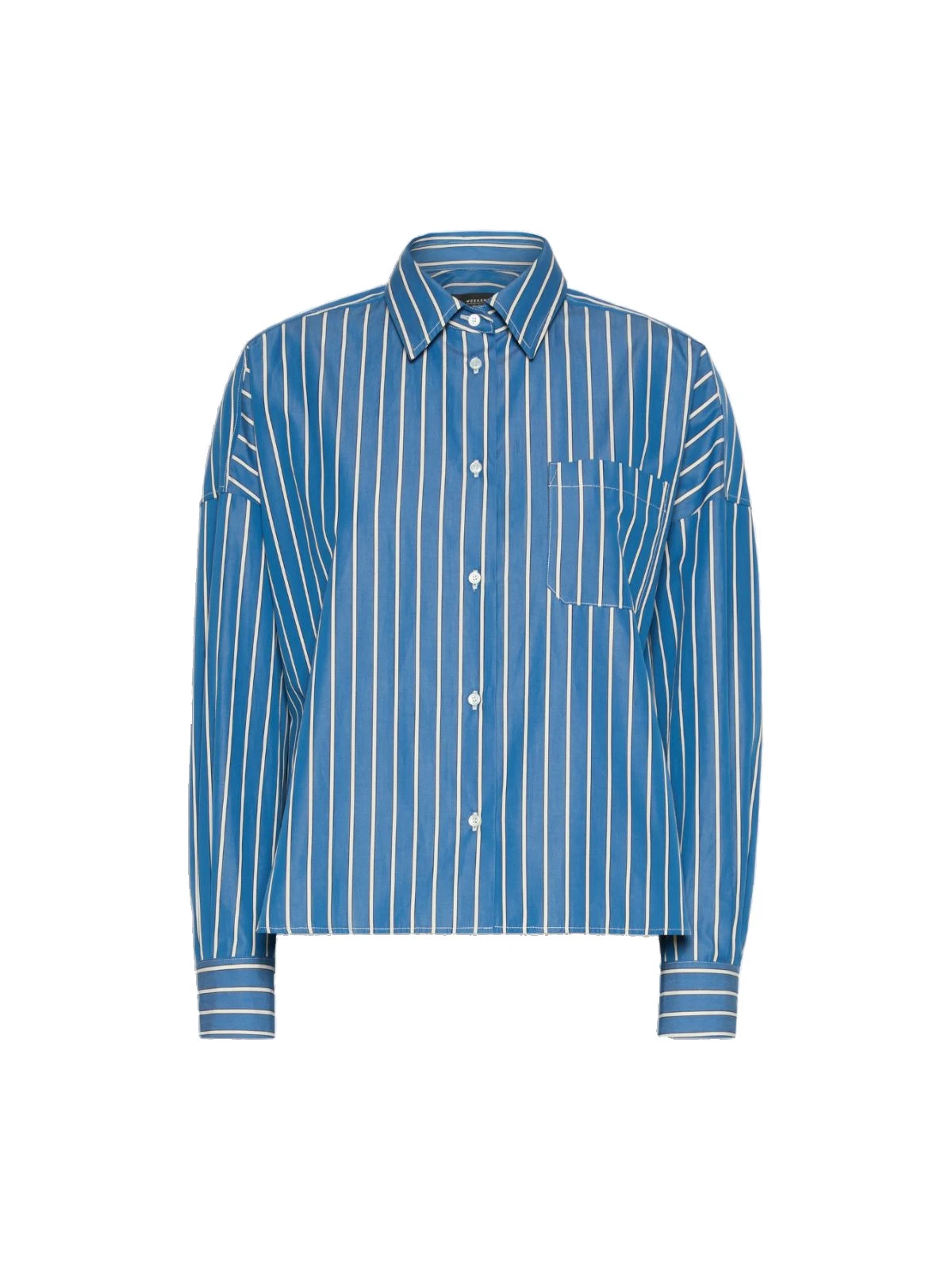 Max Mara Onore Striped Poplin Boxy Shirt in Cornflower Blue Max Mara Onore Striped Poplin Boxy Shirt in Cornflower Blue | Shirts | Luxury Shoes