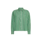 Max Mara Onore Striped Poplin Boxy Shirt in Green | Shirts | Luxury Shoes 