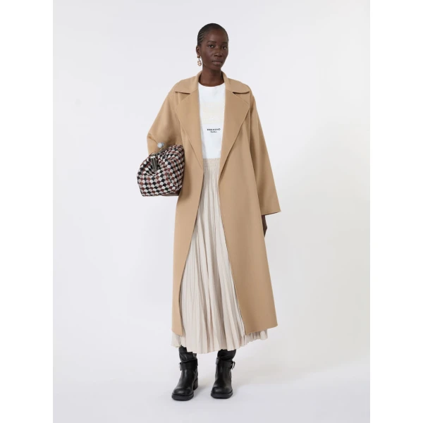 Max Mara Operoso Double Wool-Blend Robe Coat in Camel | Wool Coat | Luxury Shoes 