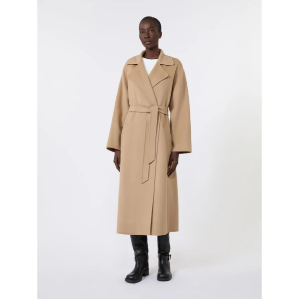 Max Mara Operoso Double Wool-Blend Robe Coat in Camel | Wool Coat | Luxury Shoes 