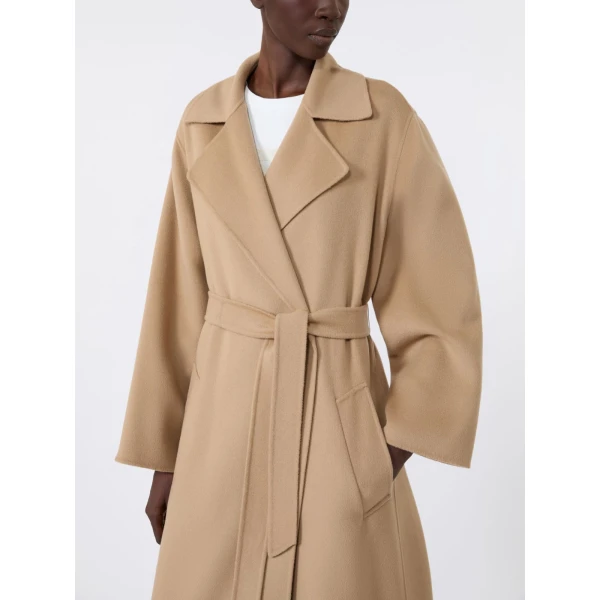 Max Mara Operoso Double Wool-Blend Robe Coat in Camel | Wool Coat | Luxury Shoes 