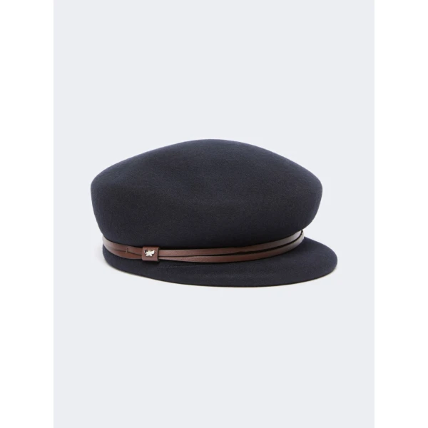 Max Mara Opossum Wool Felt Baker Boy Hat in Ultramarine | Hats | Luxury Shoes 