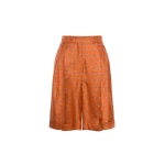 Max Mara Orario Printed Silk Twill Bermuda Shorts in Terra Cotta | Shorts | Luxury Shoes 