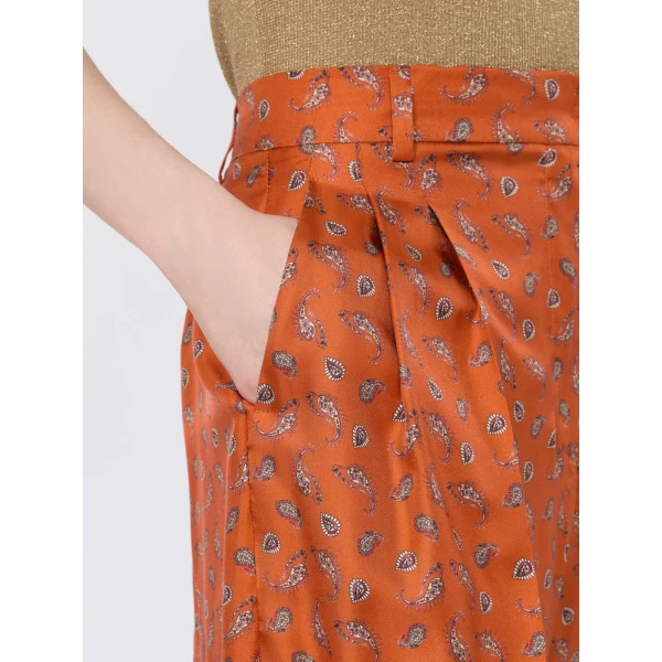 Max Mara Orario Printed Silk Twill Bermuda Shorts in Terra Cotta | Shorts | Luxury Shoes 