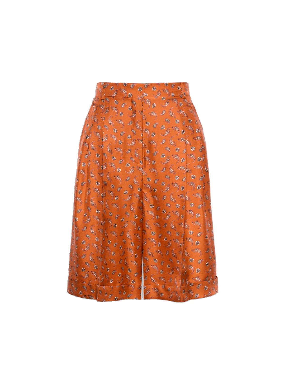 Max Mara Orario Printed Silk Twill Bermuda Shorts in Terra Cotta Max Mara Orario Printed Silk Twill Bermuda Shorts in Terra Cotta | Shorts | Luxury Shoes